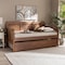 Baxton Studio Toveli Ash Walnut Wood and Synthetic Rattan Daybed with Trundle 159-9848-10648 - alternate 9
